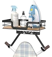 PAROTO Ironing Board Holder Wall Mount, Laundry Room Organization Storage, Black, T&amp;V Shaped Spac...