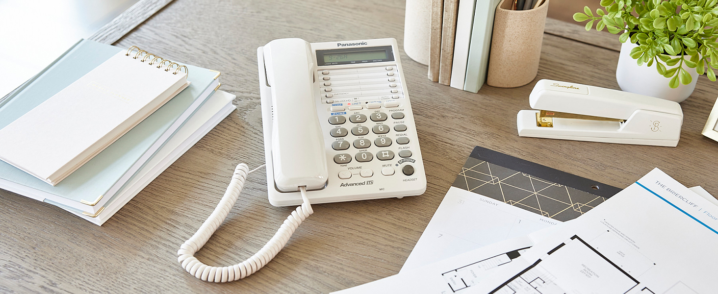 KX-TS208W Analog Corded Phone