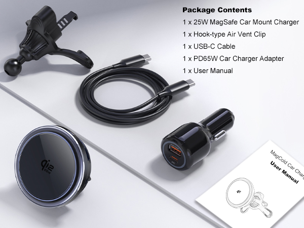 25W Magsafe Car Mount Charger