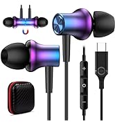 COOYA USB C Headphone Type C Wired Earbuds for iPhone 15 Pro Max Galaxy S24 Ultra iPad 10 Noise I...