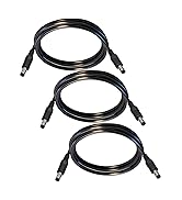 5.5mm x 2.1mm 12V DC Power Cable 3-Pack,DC5521 Male to Male Extension Cable 18AWG for CCTV Survei...