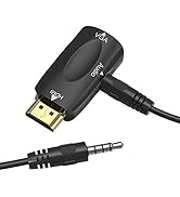 Guamar HDMI to VGA Adapter Converter with 3.5mm Audio Jack Cable,4K HDMI to VGA Converter Male to...
