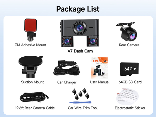 4 channel dash cam front and rear