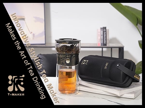 ZENS Modern 3-in-1 Smart Small Glass Tea Infuser Teapot
