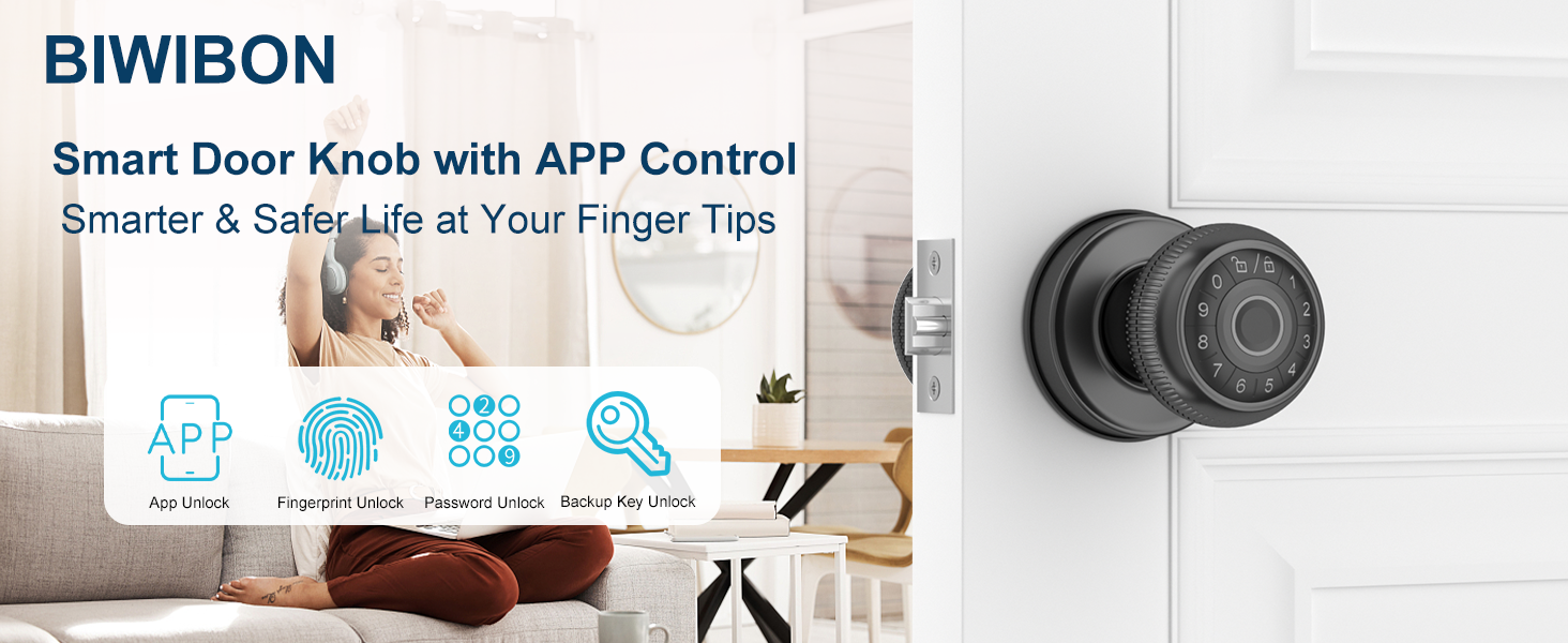 BIWIBON Smart Door Knob Black