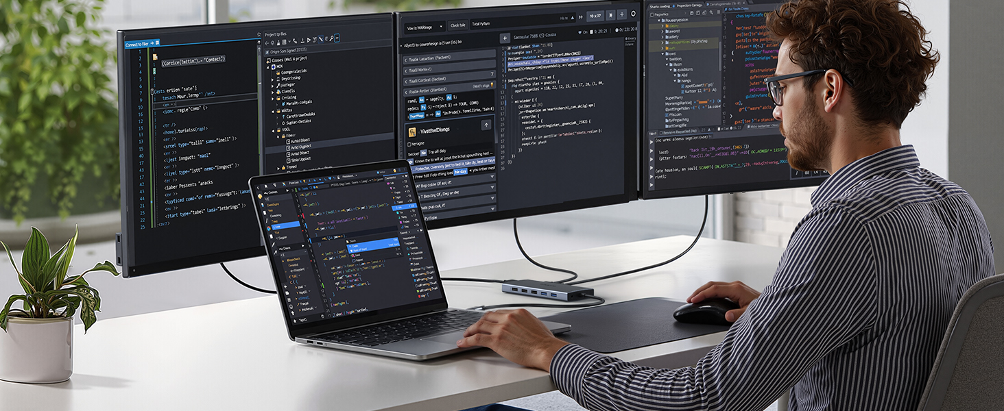 USB C to Dual HDMI Adapter USB C Adapter Thunderbolt 3 hub port replicator
