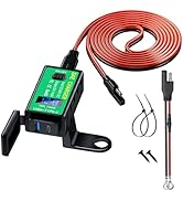 YONHAN Motorcycle Phone Charger 4.8A, SAE to USB Adapter with Voltmeter &amp; ON/Off Switch, Dual USB...