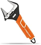 VANQUISH 6 Inch Adjustable Wrench, 1-1/4” Wide Jaw Opening Plumbing Wrench, CR-V Steel, SAE and M...