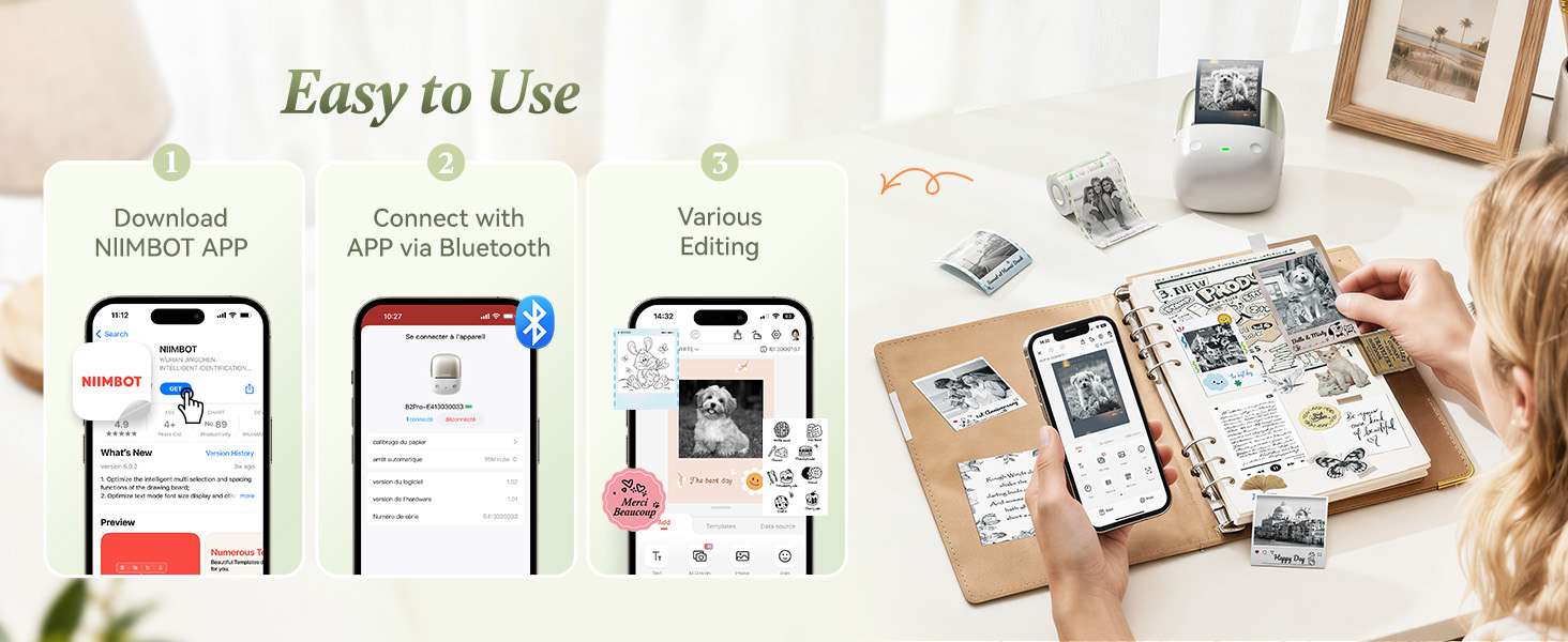 NIIMBOT Easy to Use B2 Pro Bluetooth Sticker Printer