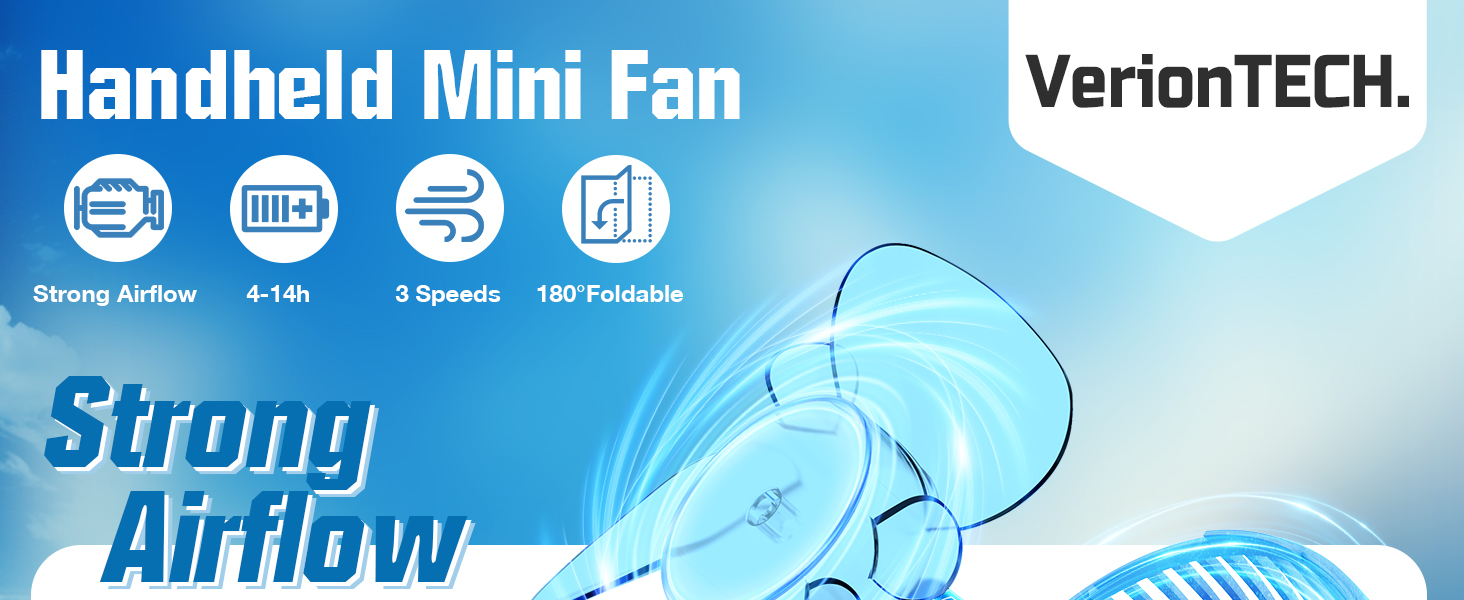 version tech hand fan handheld fans strong wind