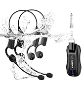 KIMAFUN IP67 Waterproof Wireless Fitness Microphone, 2.4G Lightweight Ergonomic Design Headset Mi...