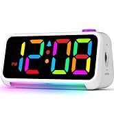 SZELAM Alarm Clock for Bedroom,RGB Colorful Digital Clock,with Night Light,USB Charger Port,Extra...
