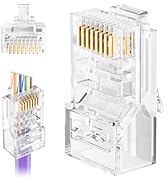 VCELINK Cat5e Connectors RJ45 Pass Through 100-Pack, Cat 5 rj45 connectors, EZ Cat5e Ends, Cat 5e...