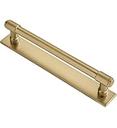 khtumeware 5 Pack 8 Inch Center to Center Champagne Bronze Cabinet Pull Backplate with Base Plate...