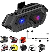 Motorcycle Bluetooth Headset, C8 Helmet Bluetooth Headset with 2 Type Mics, Hands-Free Call/Music...