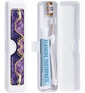 Gerkia Toothbrush Travel Case - Colorful Pattern, Holder and Covers for Toothbrushes, Includes To...