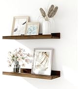 Solrot Floating Shelves for Wall Decor, Wall Mounted Wood Storage Shelf for Bedroom, Living Room,...