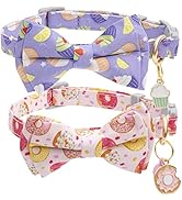 Faygarsle 2 Pack Cute Cat Collar with Bell Breakaway Bowtie Cat Collar for Male Female Cat Soft F...