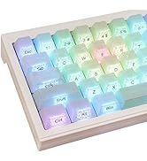Tsungup Custom Keycaps, 123 Keys Ice Cracks Shine Through PBT Side Printed Keycaps 75 Percent,Coo...