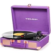Velvet Vinyl Record Player - 33 45 78 RPM Portable Suitcase Turntable with USB Recording, Bluetoo...
