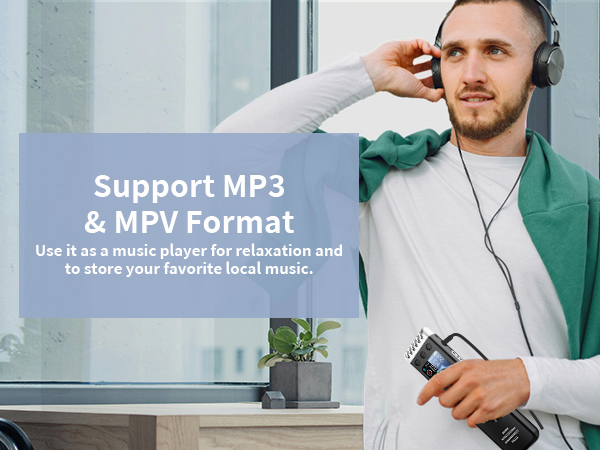 Digital voice recorder suppory MP3&MPV format