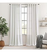 jinchan Green and White Striped Curtains 96 Inches Long for Living Room Bedroom Green on White Cu...