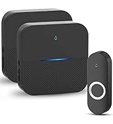 AIDA Lighted Wireless Doorbell, Home Waterproof Doorbell 1,000ft Range, 5 Volume Levels with 58 D...