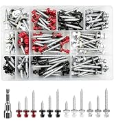 Wensilon # (160PCS) 3/16" Four-Color Kit Hexagonal Metal Sheet roof Screws with EPDM washers and ...