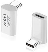 Duttek USB C 90 Degree Adapter 140W, 90 Degree USB C 40Gbps, 90 Degree USB C Male to Female Exten...