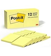 Post-it Notes, 12 Sticky Note Pads, 3 in. x 3 in., School Supplies for College Students and K-12 ...