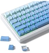dagaladoo Blue PBT keycap Set,Shine Through keycap 75 Percent,Double Shot Key caps,Cherry Profile...