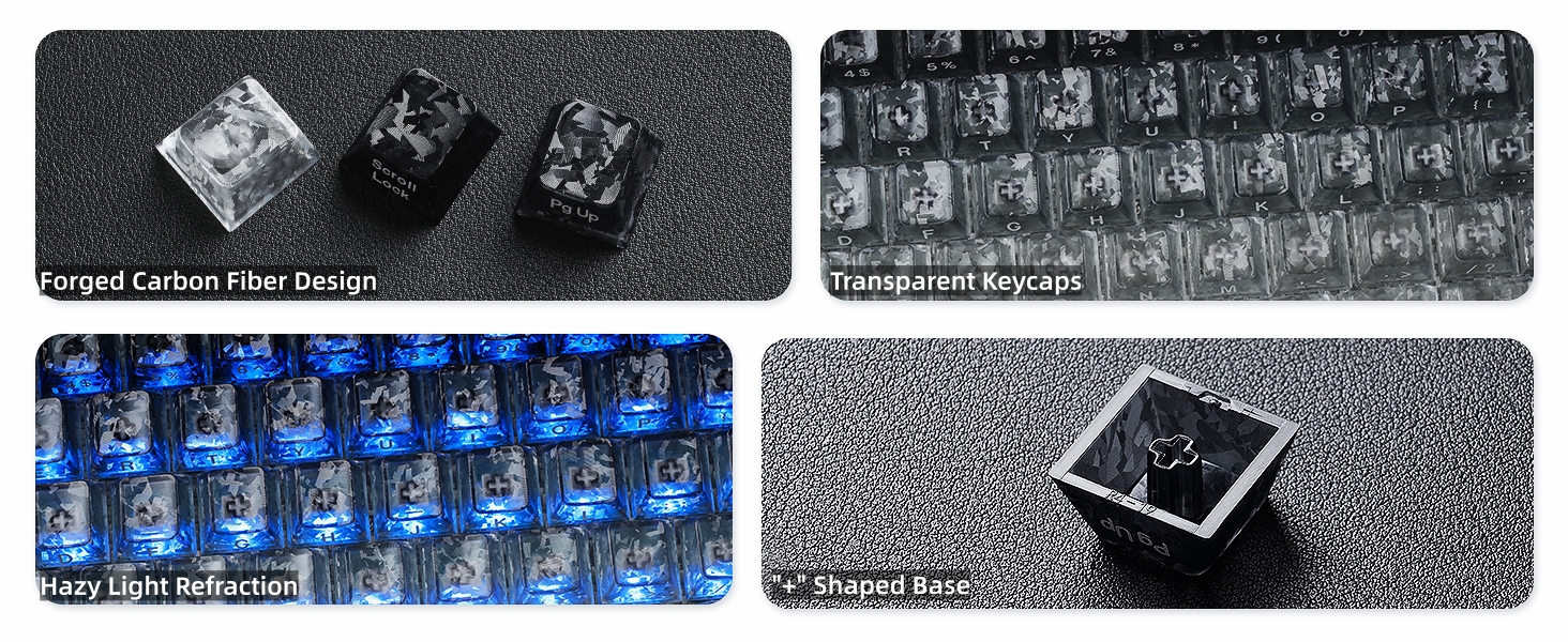 Clear Jelly Keycaps, Translucent Keycaps Set Gradient Grey Keycaps 120 Keys Custom Keycaps