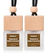 HANOLLY Car Air Freshener Hanging 2 Pack – Pistachio &amp; Salted Caramel Car Essential Oil Diffuser ...