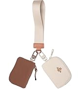 COOLANS Mini Wristlet Wallets Dual Pouch,Around Wristlet Handbag Wallet for Women Zip Cards Holde...