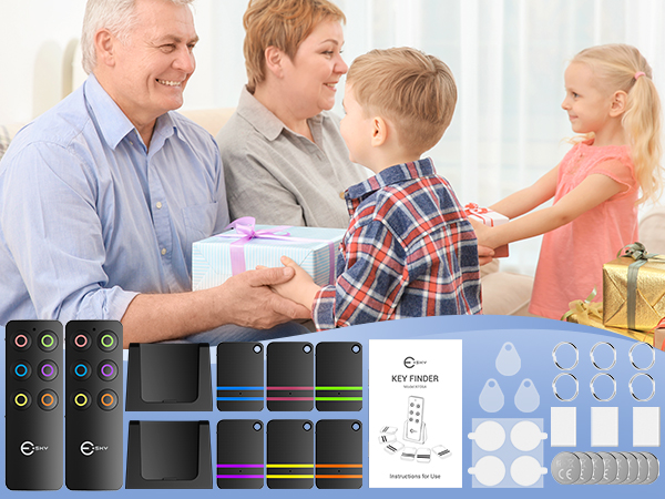 Esky Key Finder Locator with Sound, Stick-on TV Remote Control Finder, Item Locator Tags