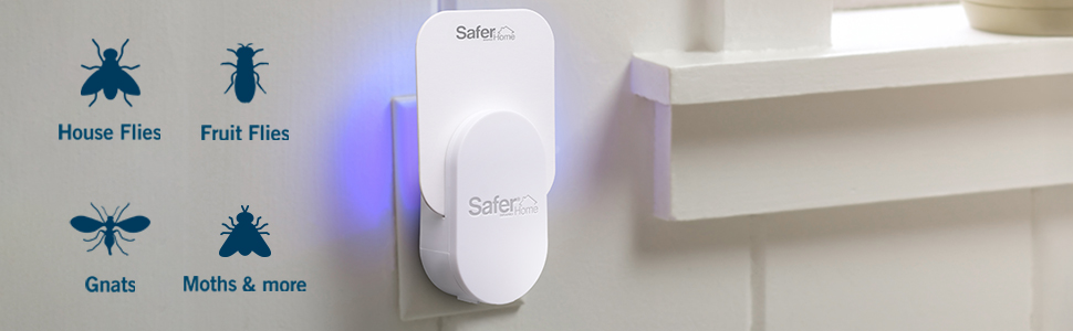 safe home indoor fly trap uses light to attract and trap house flies, fruit flies, moths, gnats
