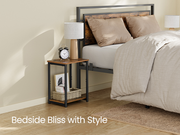 Side Table, Small End Table, Nightstand for Living Room, Bedroom, Office, Bathroom