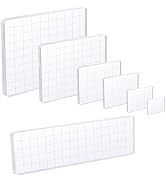 UCEC 7 Pieces Acrylic Stamp Block Assorted Sizes Clear Acrylic Mounting Blocks Set, Decorative St...