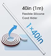 Delamu Cord Hider for Wall, 40-inch Cable Management Raceway Kit, Self-Adhesive &amp; Flexible Silico...