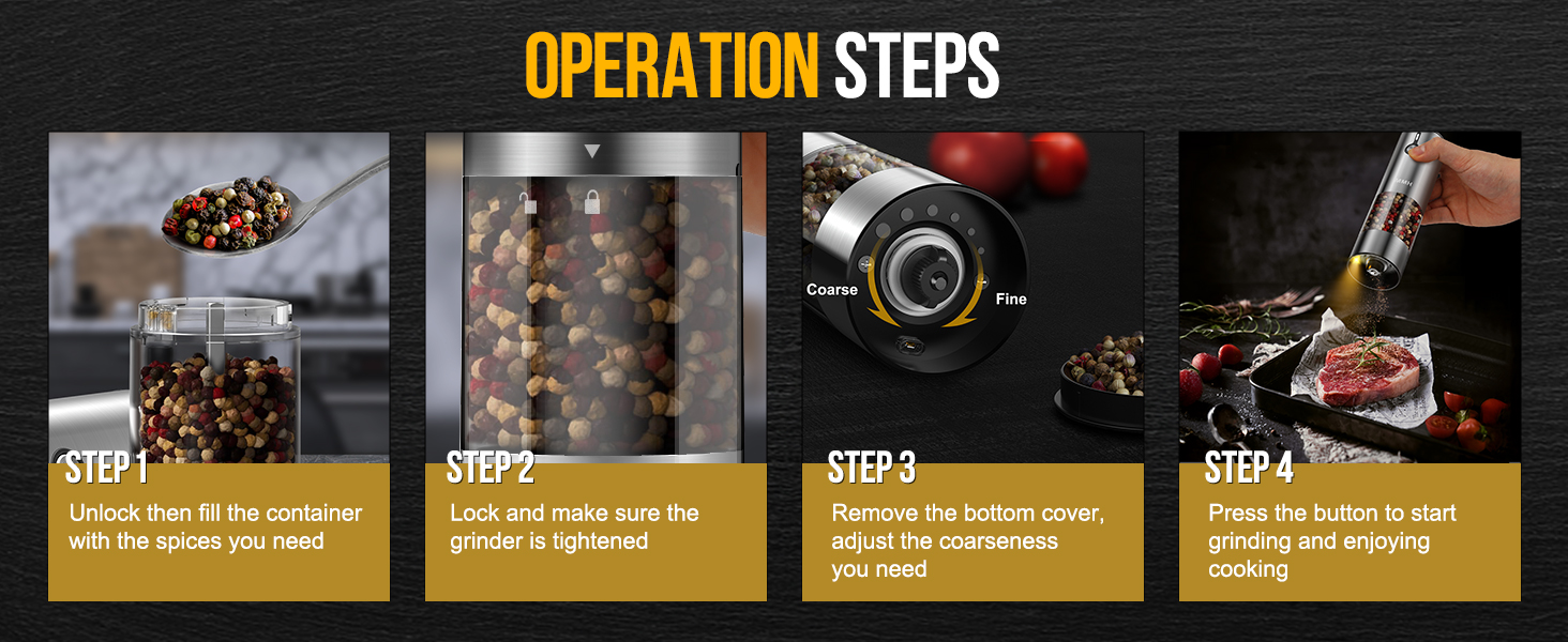 electric salt and pepper grinder set