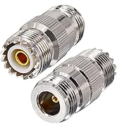 BOOBRIE 2PCS N Female to UHF Female SO-239 Connector RF Coaxial Adapter N to SO-239 UHF Female Ja...