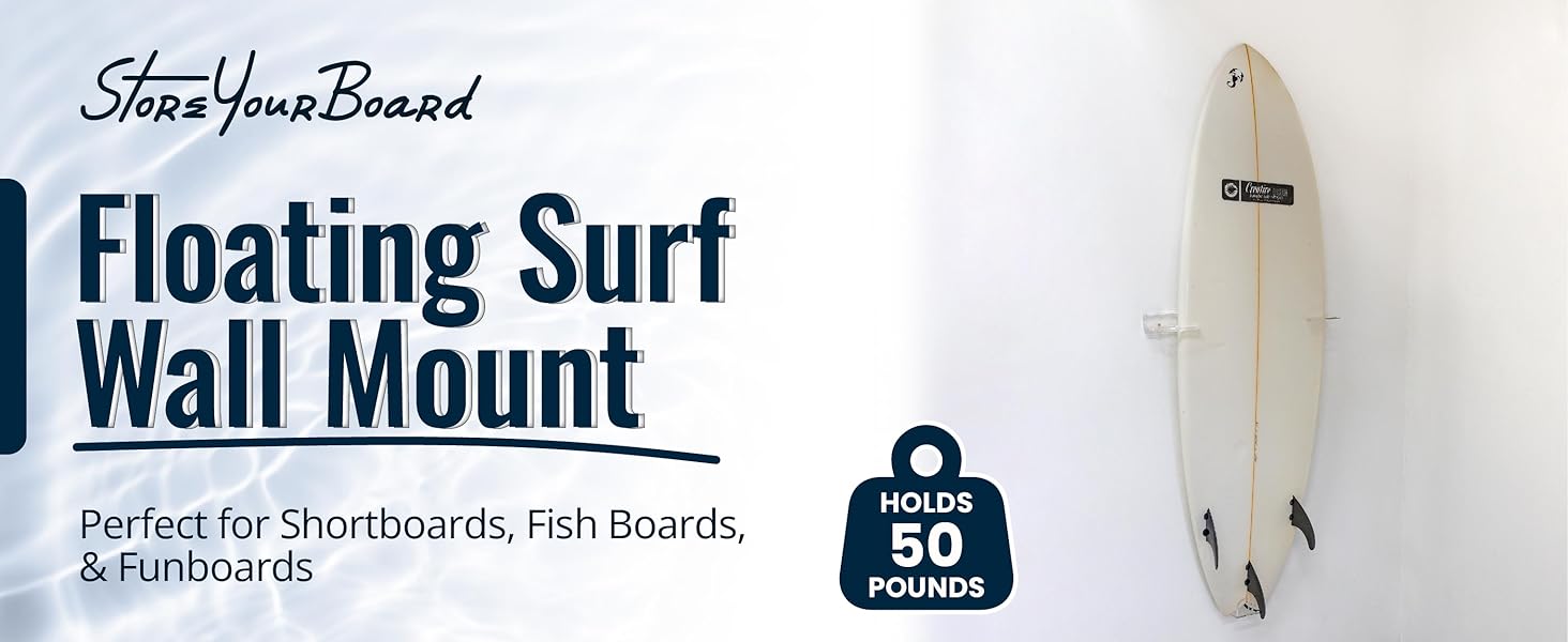 Floating Surfboard Wall Mount