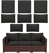Snubbull 8p Outdoor Cushion Slipcovers Outdoor Patio Cushions Covers Replacement Waterproof with ...