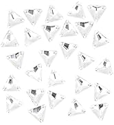 Sew On Rhinestones White Triangle Flatback Glass Crystal Rhinestones with 2 Holes for Clothes Cra...