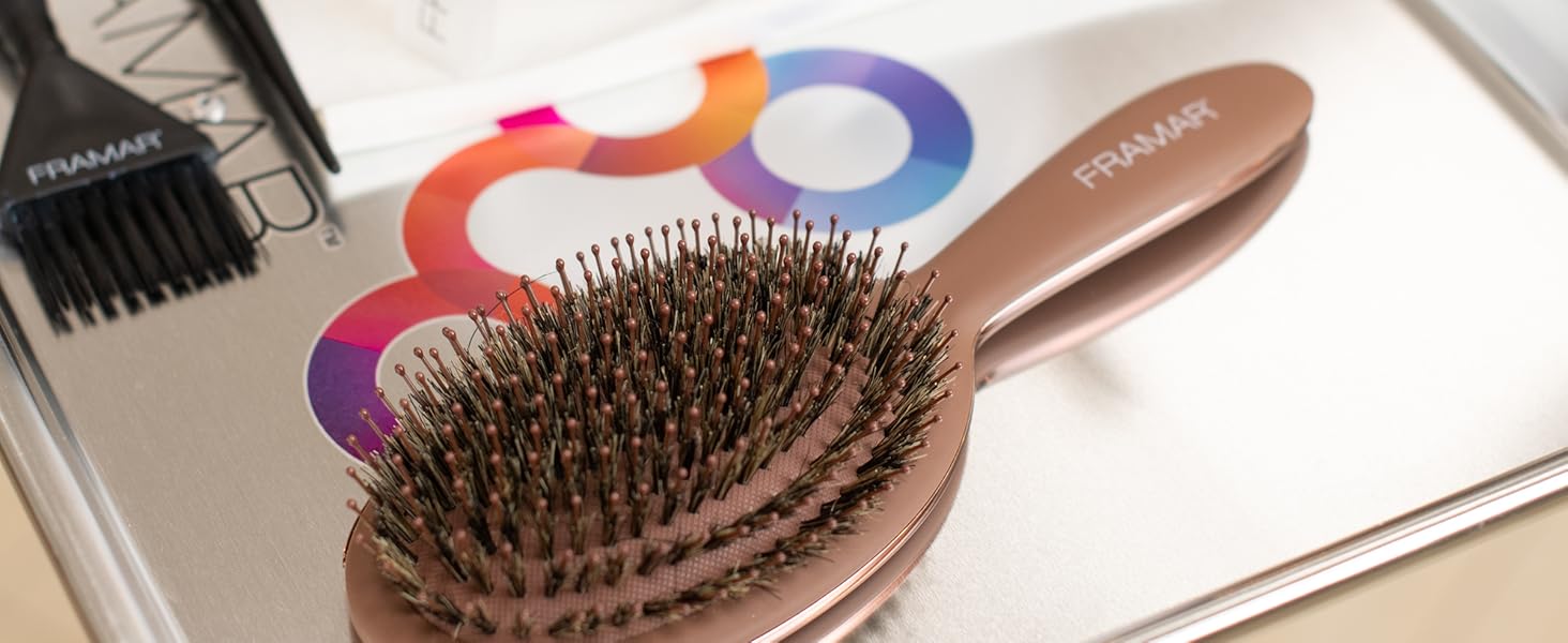 FRAMARLICIOUS curly hair brush slick back hair brush boar bristle hair brush hair brushes for women