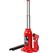 BIG RED 2 Ton (4,000 LBs) Torin Double Ram Welded Bottle Jack for Car Auto Repair and House Lift,...