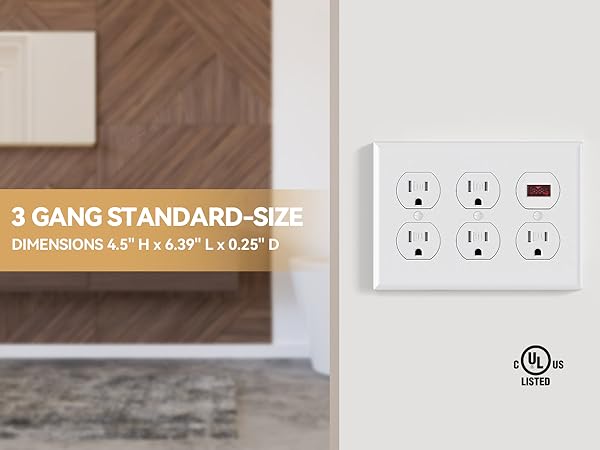 3 Gang Standard Duplex Switch Wall Plate
