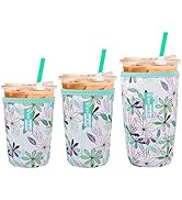 HEYSKAY Insulated Coffee Cup Sleeves Reusable Neoprene Iced Coffee Sleeve for Hot Cold Drinks Bev...