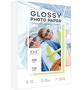 4x6 Photo Paper, Goefun 200GSM/54LB Glossy Inkjet Printer Paper for Dye Ink, 100 Sheets