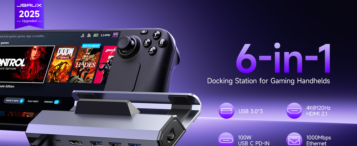 STEAM DECK OLED DOCK ROG ALLY X DOCK LEGION GO S DOCK MSI CLAW DOCKING STATION